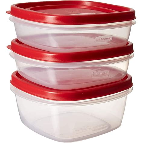 storage containers with red lids